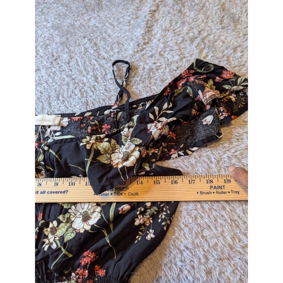 Y2K Altar'd State Jumpsuit Romper Black Floral Fairy Off Shoulder Strap Womens S - Picture 6 of 8